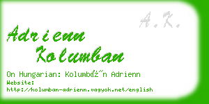 adrienn kolumban business card